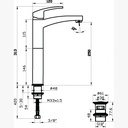 خلاط حوض طويل SD1123-D-RG يد واحده بالفيداج امازون روز جولد S.D