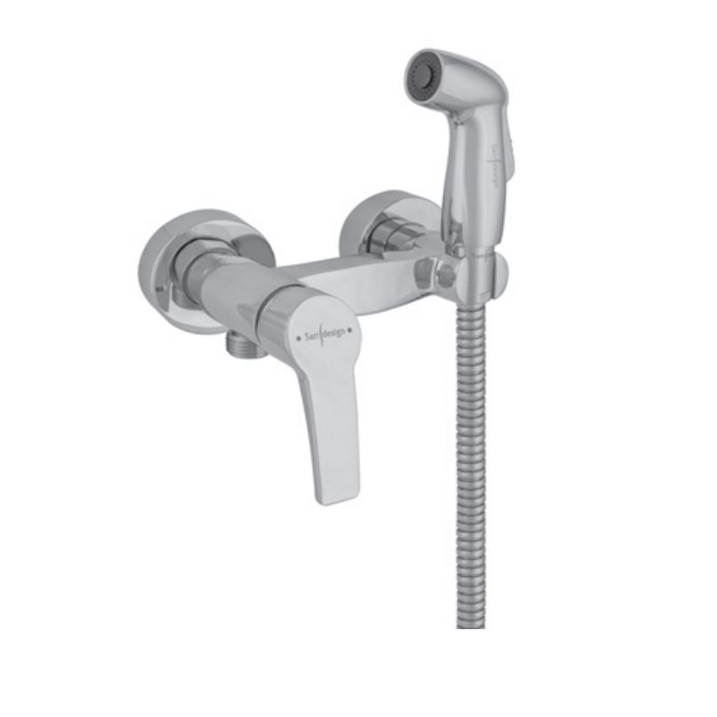 خلاط حمام قدم110مم SD 1135-S-CP بالحامل وشطاف بخرطوم معدن امازون S.D